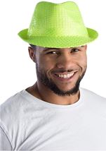 Green Sequined Unisex Fedora Hat