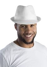 White Sequined Unisex Fedora Hat
