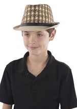 Brown Checkerboard Fedora