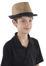 Brown Chevron Fedora