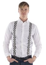 All ages Black And White Checkered Unisex Suspenders