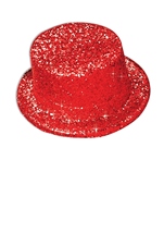 Red Glitter Top Hat 