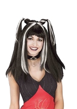 Gothic Girlie Woman Black and White Wig