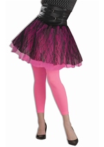 Footless Women Tights Neon Pink