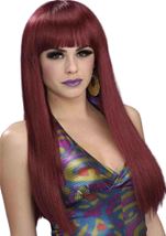 70s Disco Fever Black Cherry Woman Wig