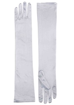 Gloves Long Satin White