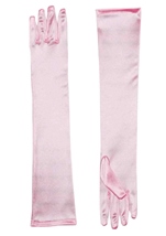 Gloves Long Satin Pink