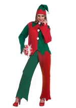 Adult Santas Elf Christmas Unisex Costume 