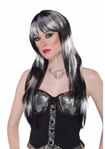 Black And White Vivid Long Women Wig