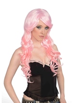 Adult Light Pink Woman Wig And Ponies