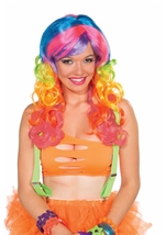 Club Candy Swirl Rainbow Women Wig