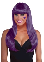 Neon Purple Woman Long Wig