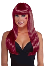 Neon Burgundy Women Long Wig