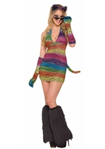 Rainbow Leopard Long Gloves