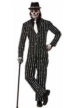 Bone Pin Stripe Men Ghoulish Halloween Costume