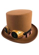 Steampunk Brown Hat With Goggles