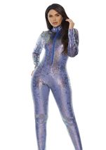 Adult Purple Zip Front Reptile Women Jumpsuit