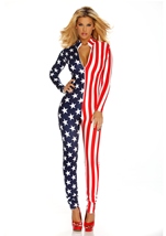Flag Zipfront Women Bodysuit