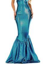 Turquoise Hologram Mermaid Plus Size Women Skirt