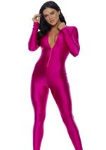 Adult Hot Pink Bodysuit Woman Creative Costume