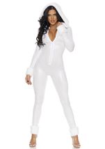 Adult Eskimo White Like Snow Women Bodysuit Costume 