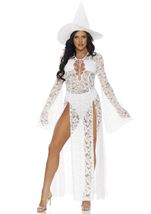 Adult Cast Spell White Witch Woman Costume
