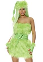 Adult Stone Age Women Green Pebble Costume