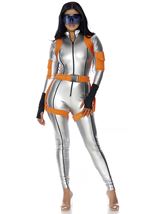 Adult Astronaut Silver Metallic Women Costume