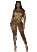 Adult Tiger Print Women Striped Costume 