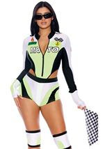 Adult Green Light Go Motocross Racer Women Costume