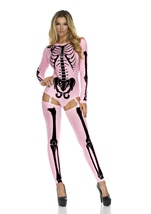 Adult Skeleton Print Bodysuit Women Costume