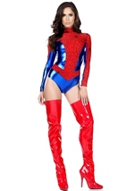 Adult Spider Print Women Hero Costume