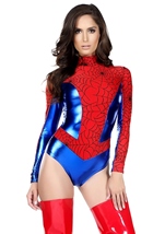 Adult Spider Print Woman Super Hero Costume