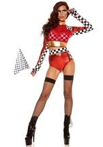 Adult Racer Victory Lap Metallic Woman Costume