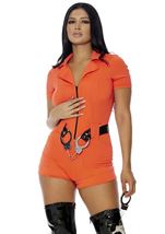 Adult Booked Inmate Plus Size Women Costume 