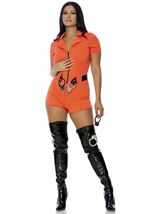 Adult Booked Inmate Plus Size Women Costume 