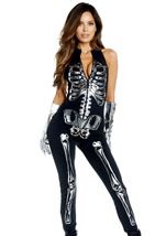 Adult Flashy Skeleton Woman Costume
