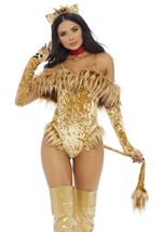 Adult  Scaredy Lion Women Wizard Costume