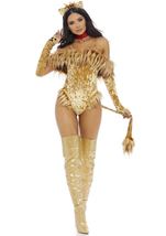 Adult Scaredy Lion Plus Size Women Costume