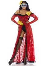 Adult Reina De Muerte Day of the Dead Women Costume