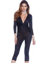 Adult Women Knot Capri Jumpsuit Black