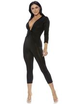 Adult Women Knot Capri Jumpsuit Black