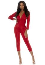 Adult Knot Thinking About You Women Capri Jumpsuit Red