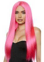Pink Straight Woman Wig