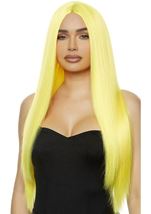 Yellow Straight Woman Wig