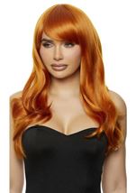 Orange Wig Woman With Curls