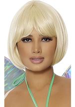 Adult Blonde Bob Women Wig With Bangs