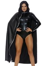 Adult Black Long Deluxe Metallic Cape