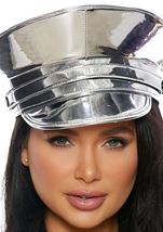 Adult Metallic Cop Hat Silver