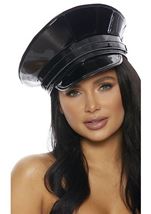 Metallic Cop Hat Black